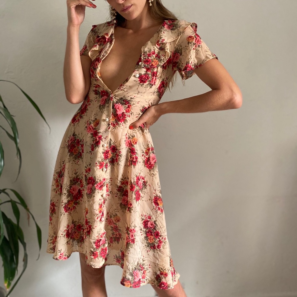 Pretty vintage 90’s floral summer dress XS
